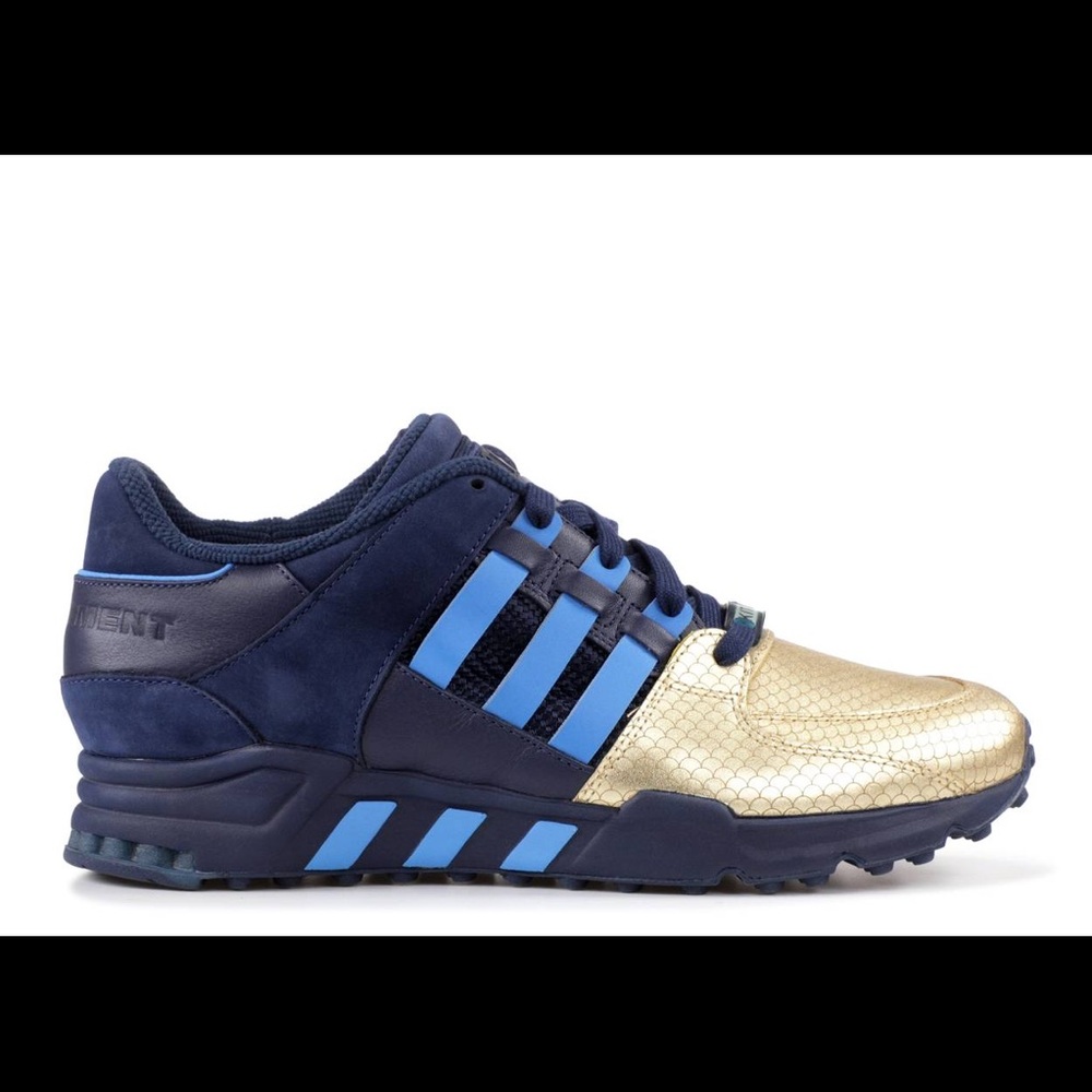 KITH x Adidas sneakers in navy/gold